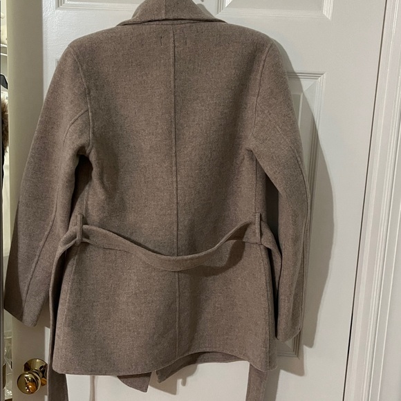 NWT Quince Double-Faced Merino Wool Draped Collar Short Wrap Coat in Oat Size XS - Picture 7 of 10